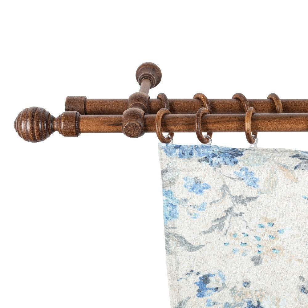 Galerie dubla lemn masiv Regal, nuanta nuc, 300 cm - KIT COMPLET