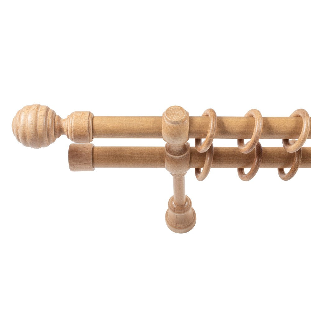 Galerie dubla lemn masiv Regal, nuanta stejar, 280 cm - KIT COMPLET