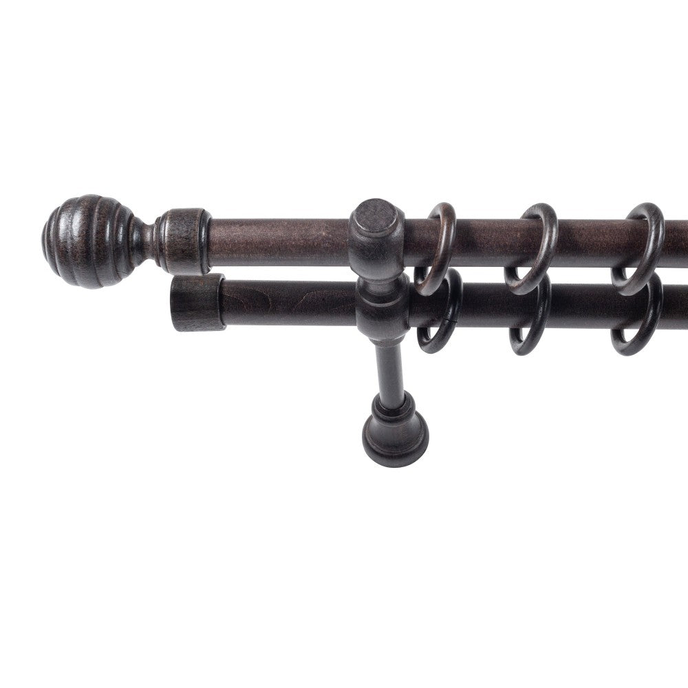 Double gallery solid wood Regal, wenge shade, 140 cm - COMPLETE KIT