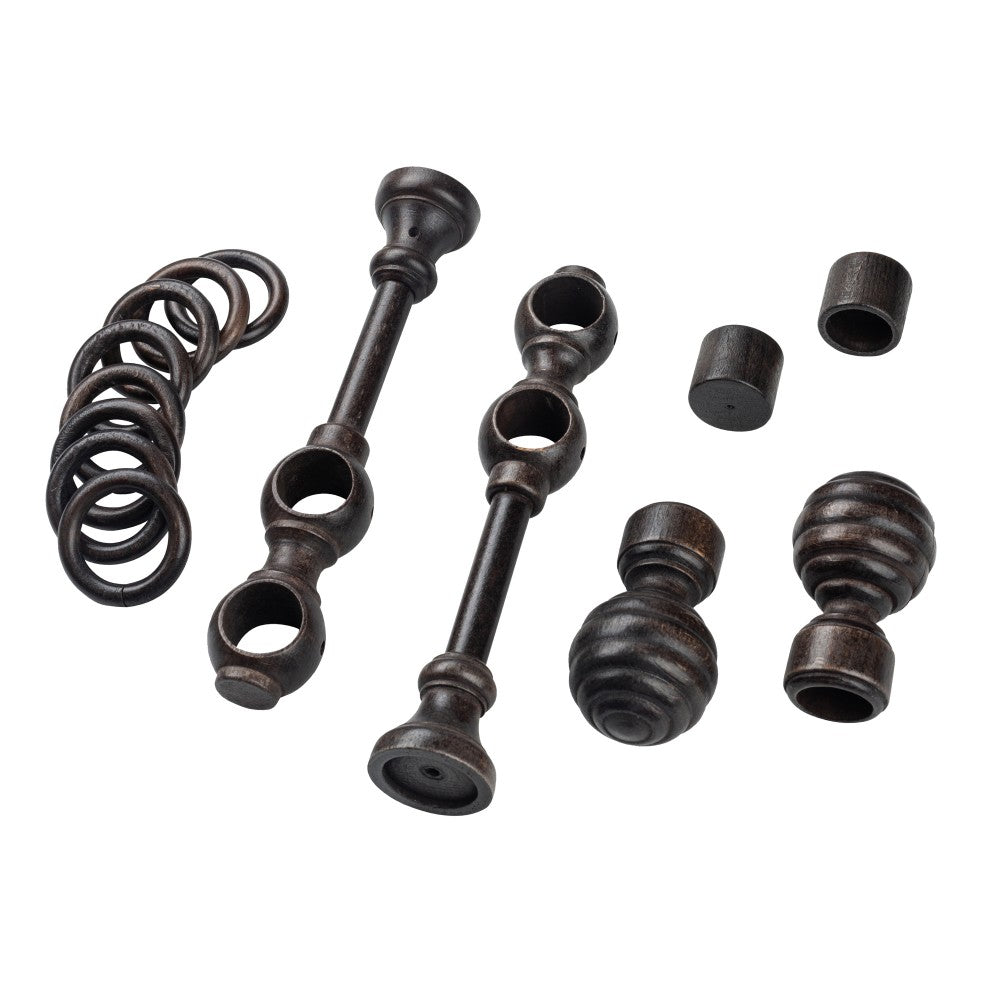 Galerie dubla lemn masiv Regal, nuanta wenge, 160 cm - KIT COMPLET