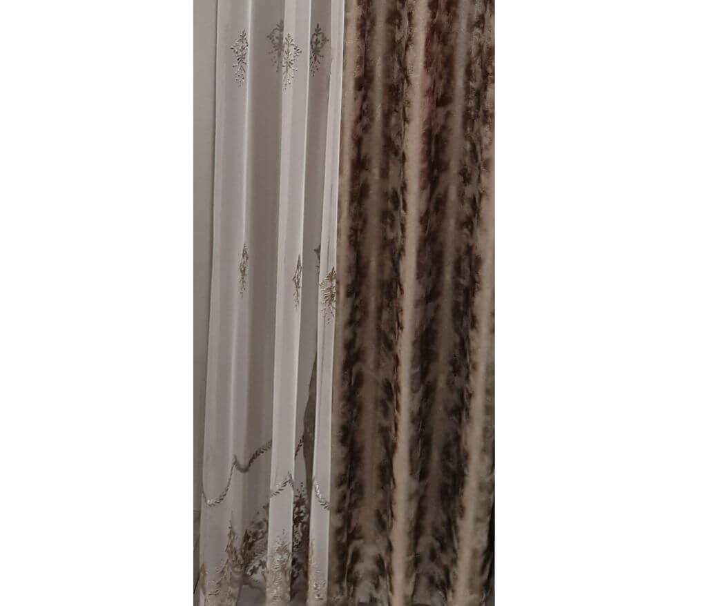 Kendra 02 drapery, elegant, cream and brown