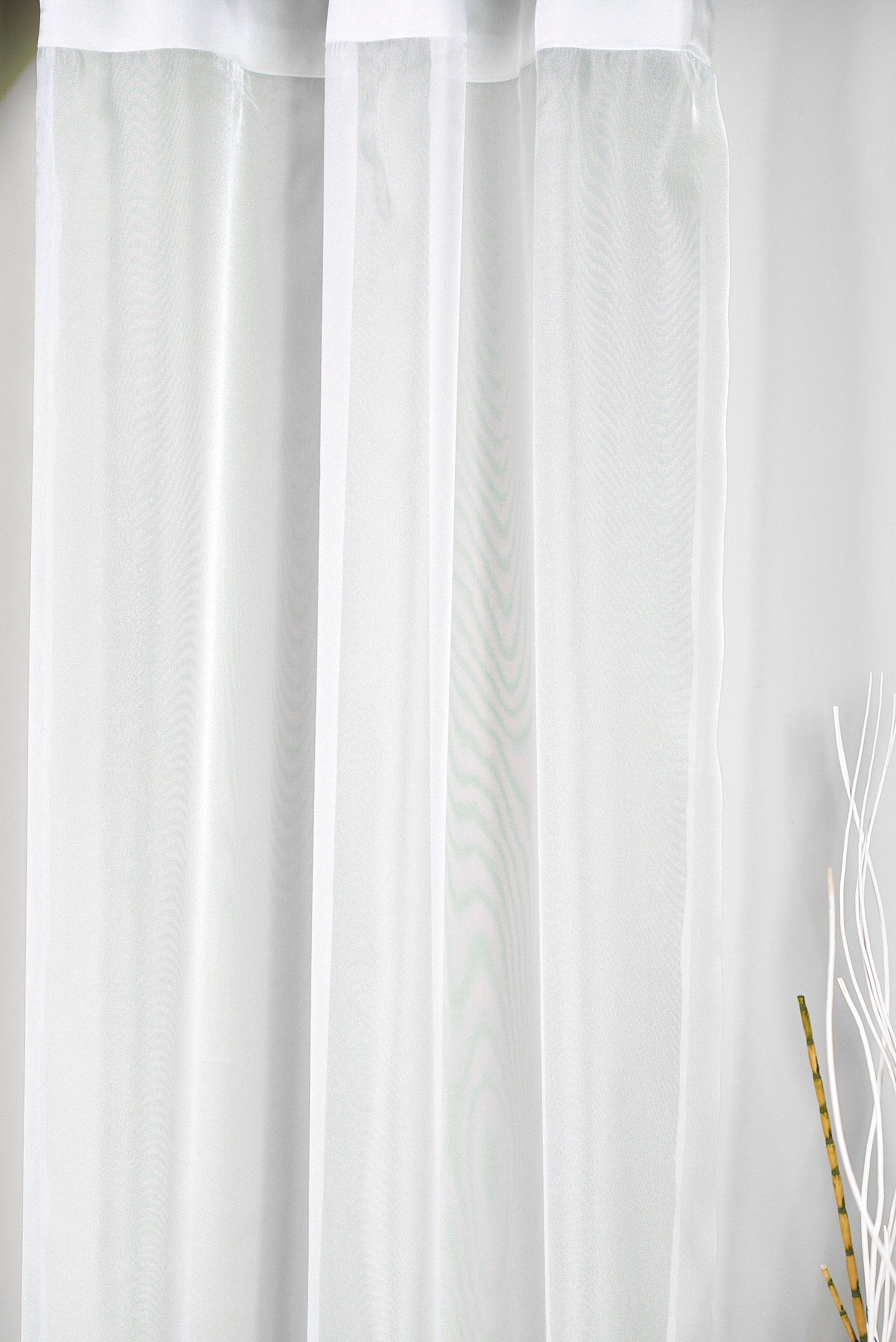 Curtain Liliana 01, white, silk, plain