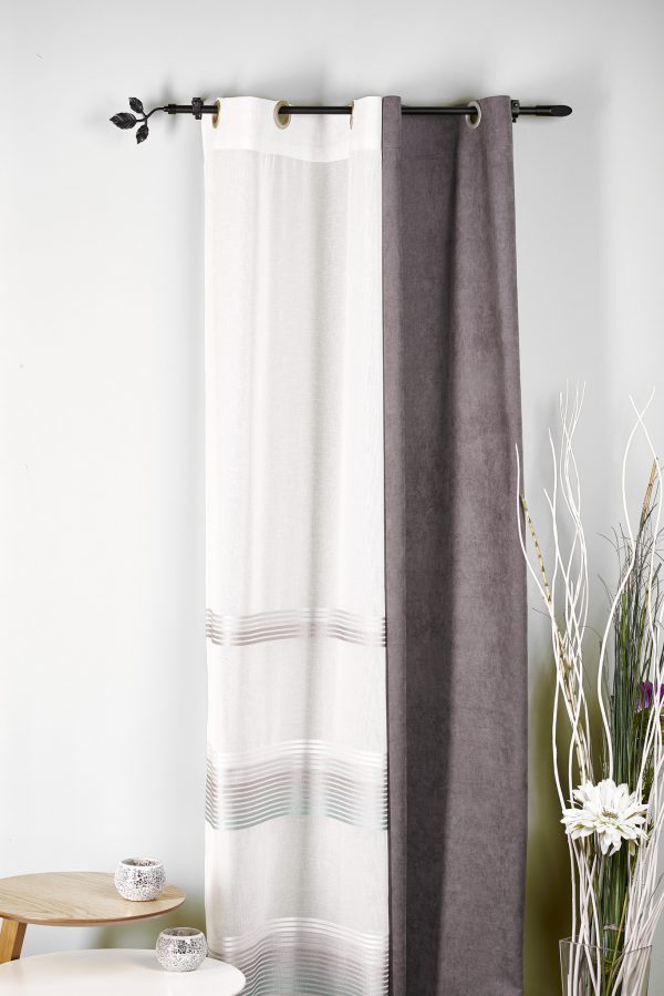Madras 35 drapery, grey, matte, textured