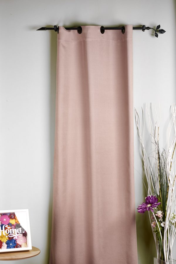 Draperie Madras 5, bej roze, mată, texturată