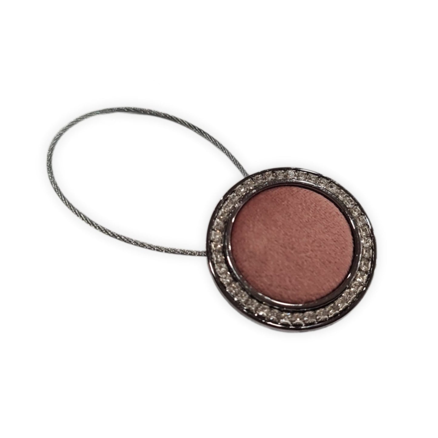 Velvet 19 decorative magnet with cord for hanging curtains and drapes, powder pink, metallic