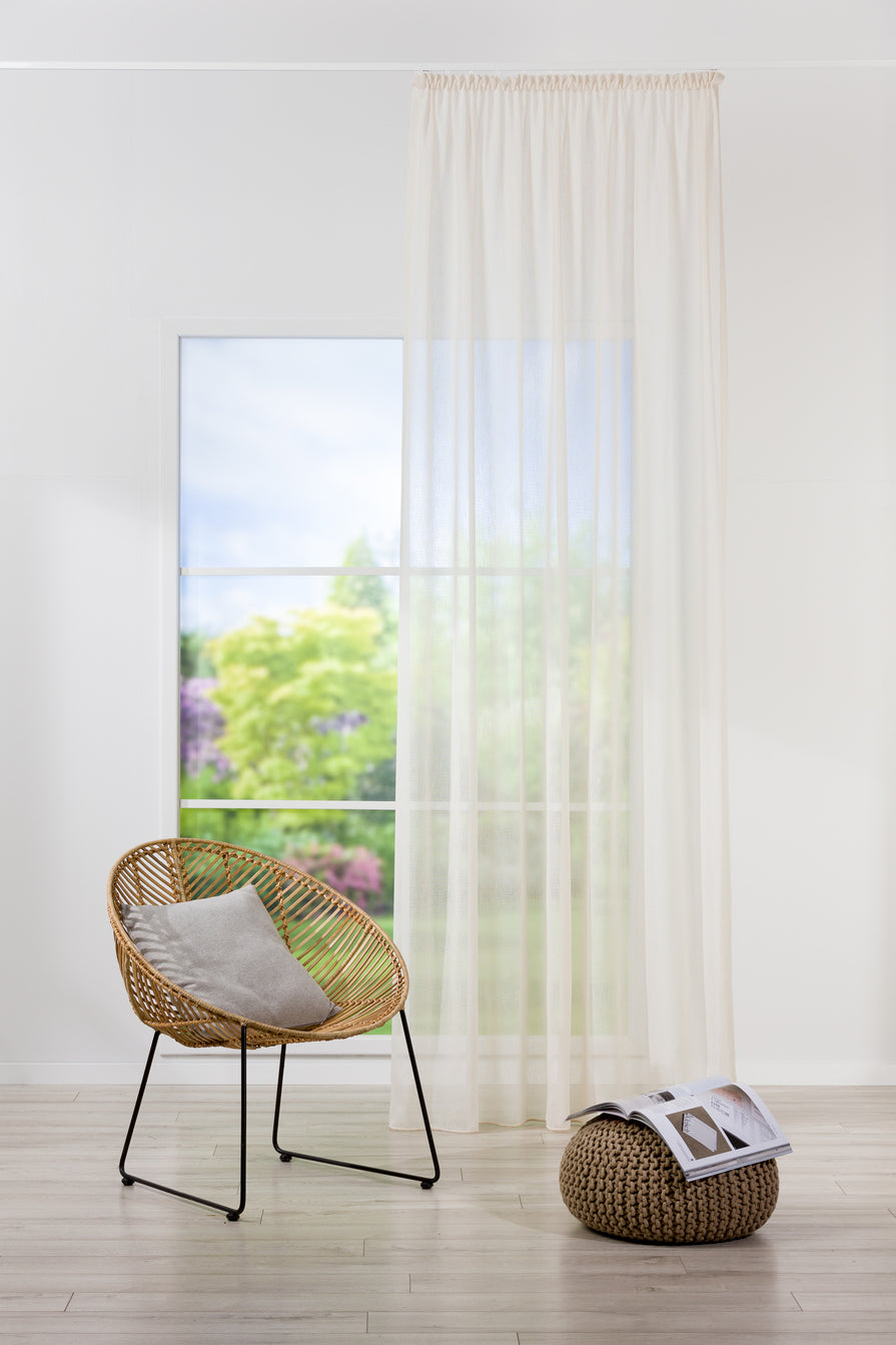 Perdea Refresh V3, crem, mată, uni, cu proprietăți de purificare a aerului