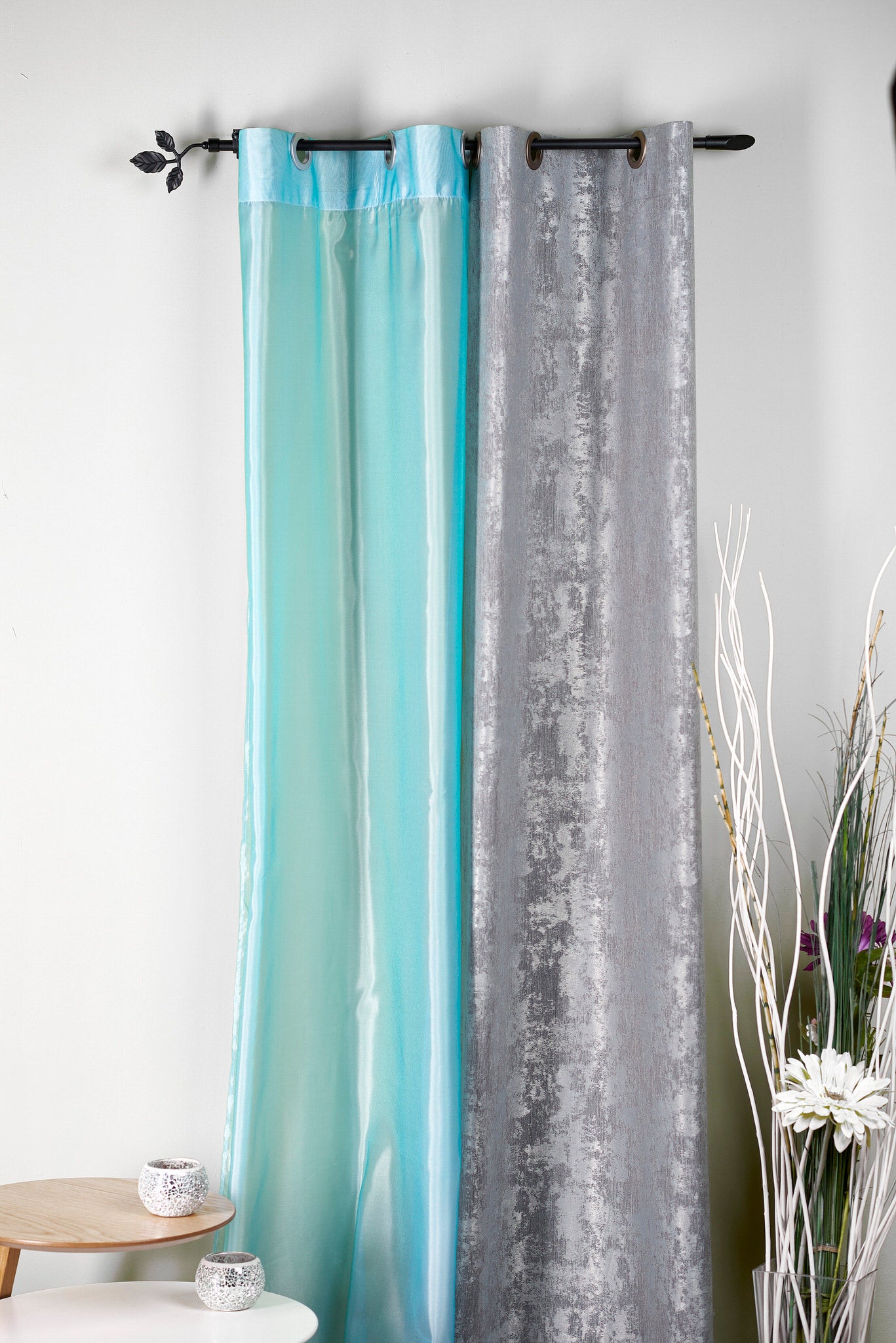 Perdea SS1288-V240, organza simplă turquoise sidefat