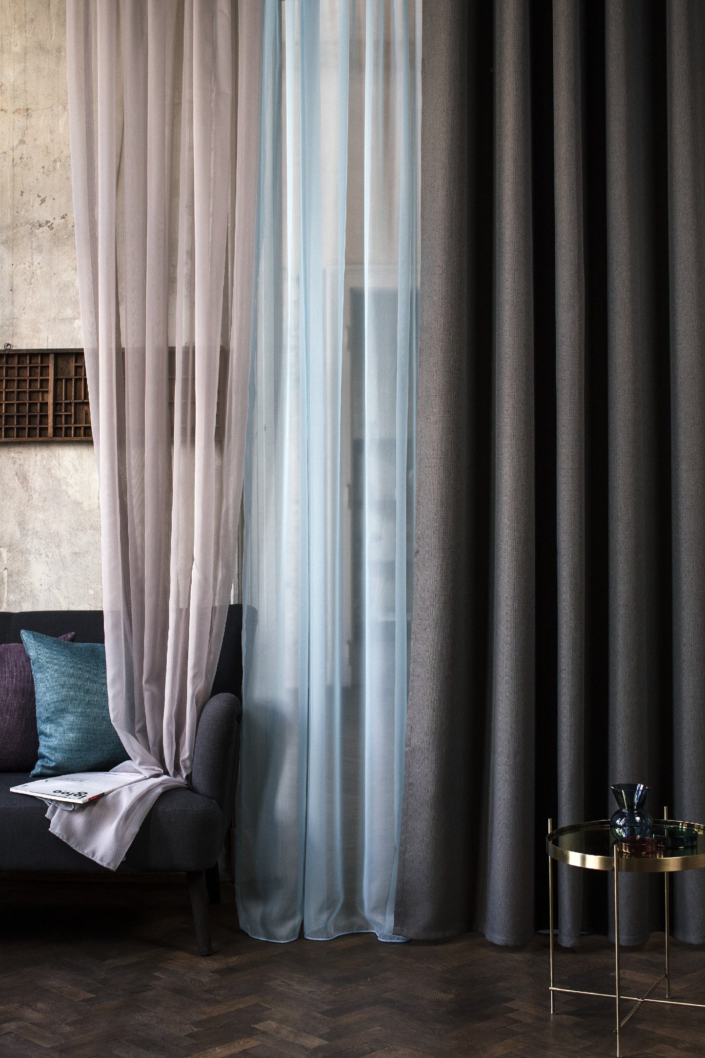 Tyler 11A blackout curtain, 2-sided, dark gray