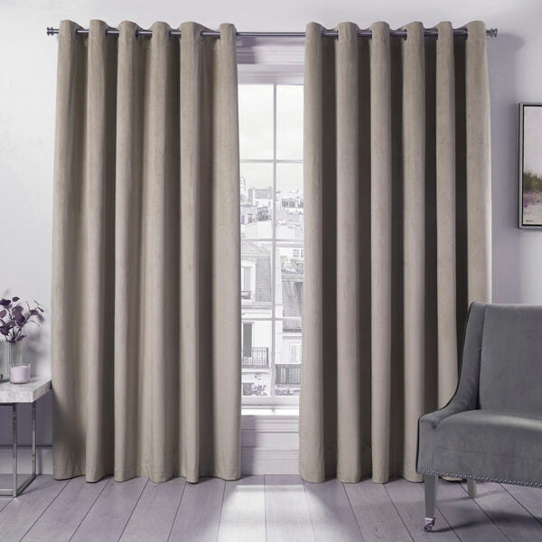 Yumos 1002 drapery, simple, plain, velvet, grey