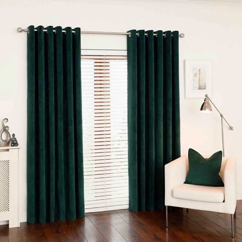 Draperie Yumos 19, simplă, uni, catifea, verde smarald