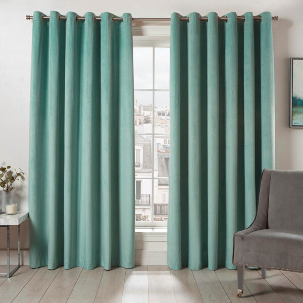Yumos 32 drapery, simple, plain, velvet, mint green