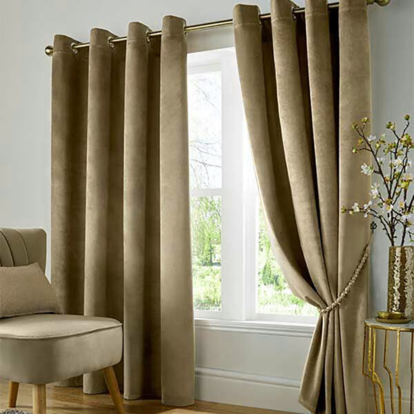 Yumos 5 drapery, simple, plain, velvet, cream