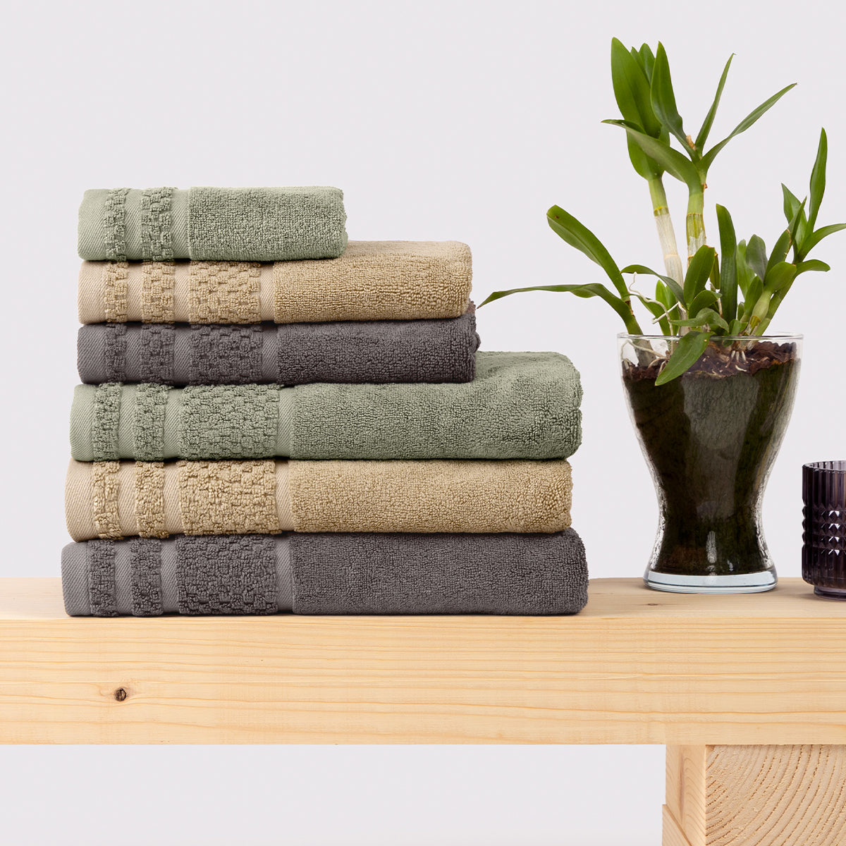 Prosop de baie BAMBOO gri-maroniu 30/50 cm 50% bambus 50% bumbac