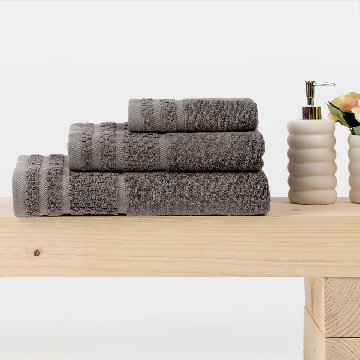 Prosop de baie BAMBOO gri-maroniu 50/80 cm 50% bambus 50% bumbac