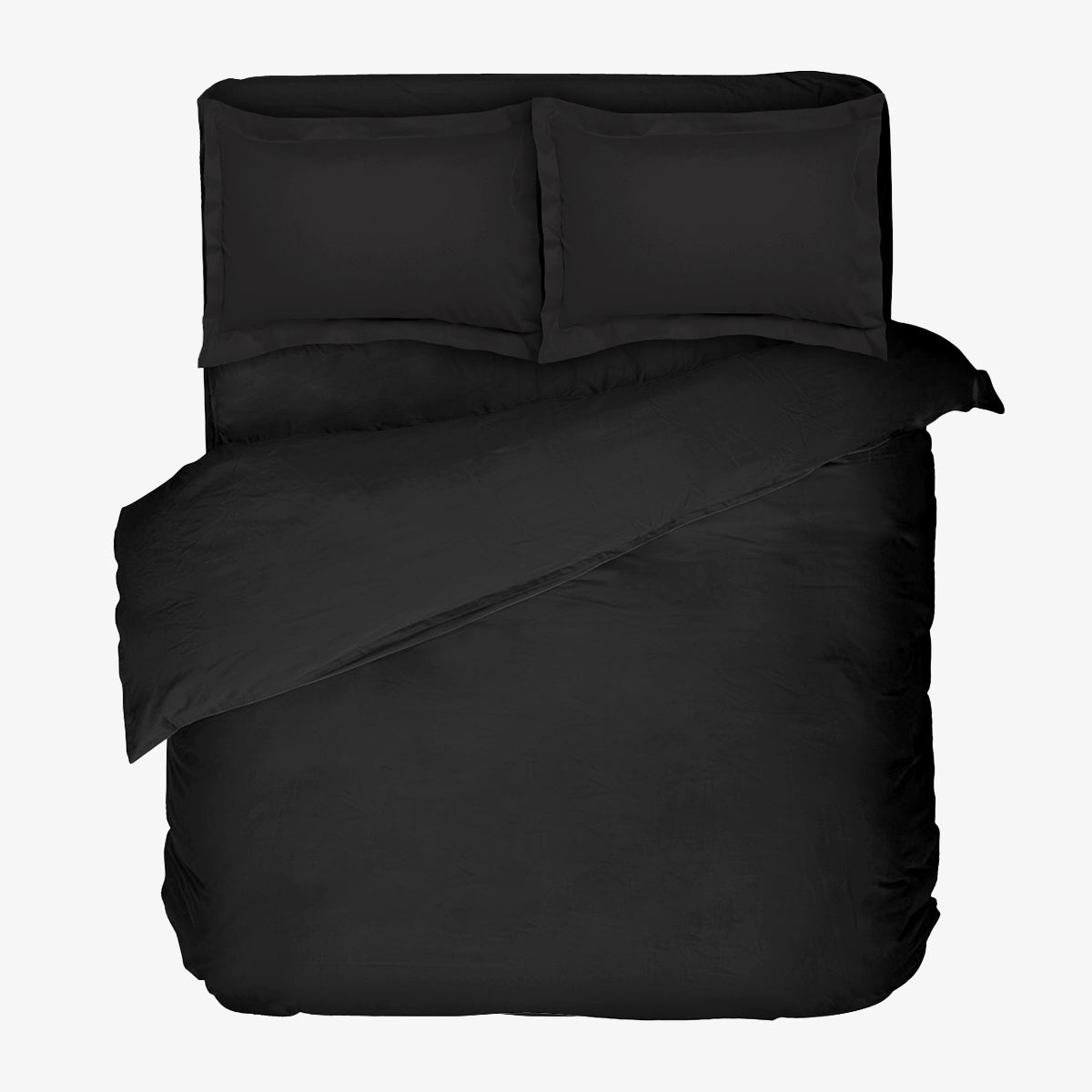 Lenjerie de pat de lux NEGRU 100% bumbac satinat 4 piese
