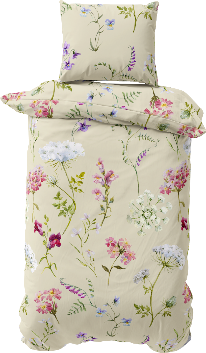 Lenjerie de pat fara cearsaf de pat BOTANICA 100% bumbac ranforce 2 piese