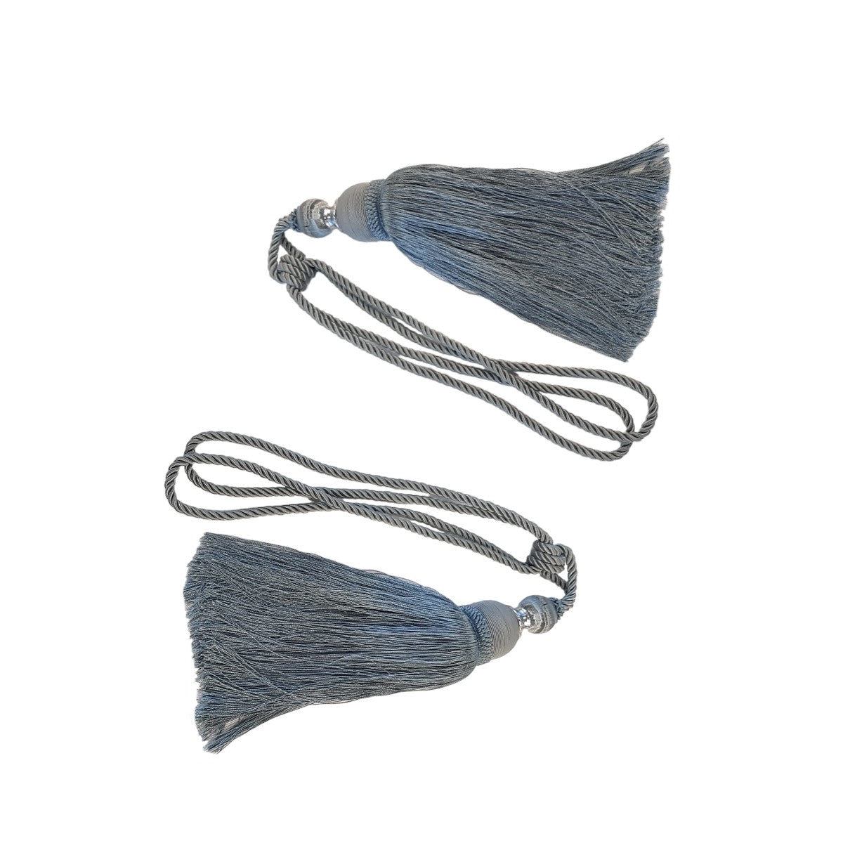 Set 2 canafi, ciucuri decorativi cu șnur pentru perdele și draperii, turcoaz, 72 cm