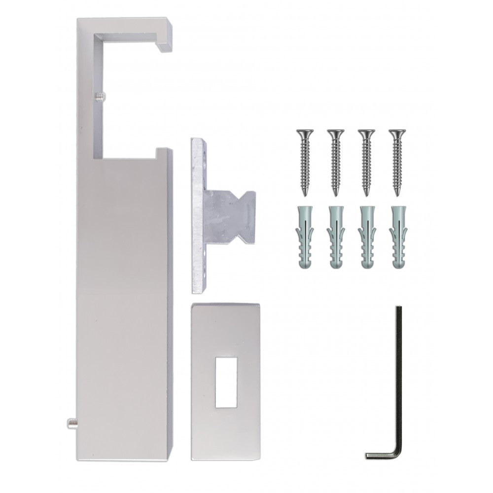 Set of aluminum track PL matt black 150 cm (chrome accessories) - wall mounting