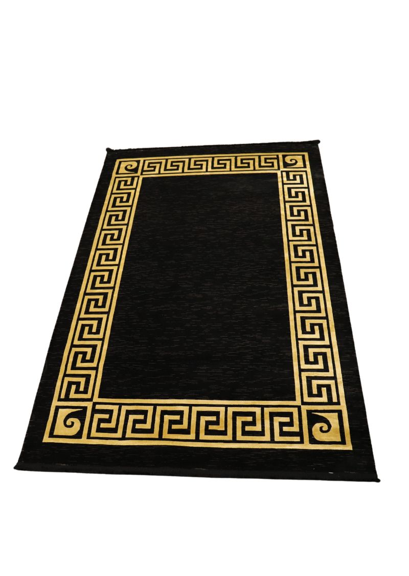 Monet rug, Pierre Cardin, silk, black and gold, 160x230 cm