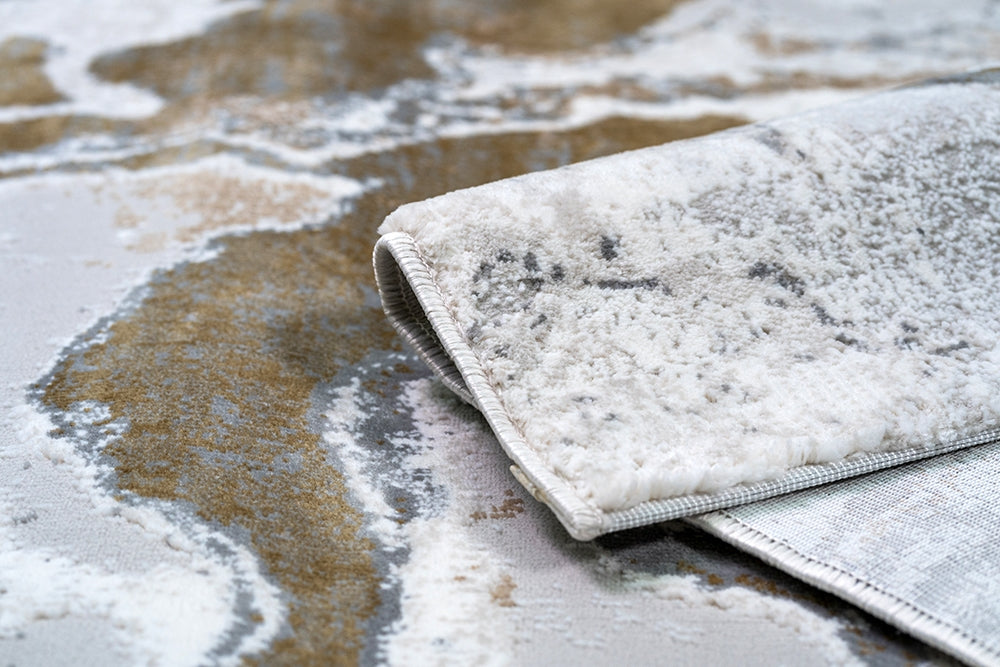 Covor BOMBAI Print Abstract Bej/Gri/Auriu