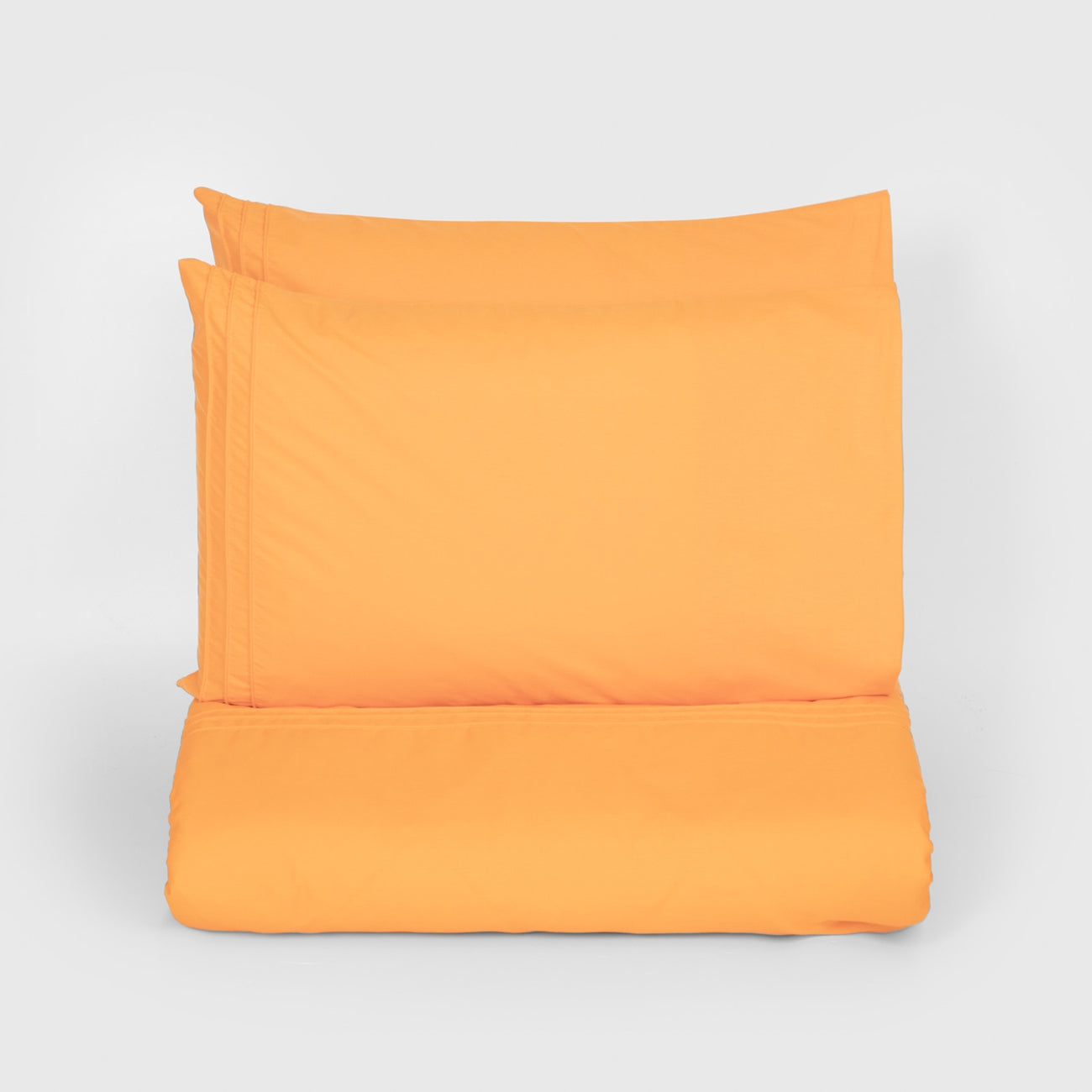 Lenjerie de pat dublu fara cearsaf de pat LAGOM PORTOCALIU, 100% bumbac ranforce, 3 piese