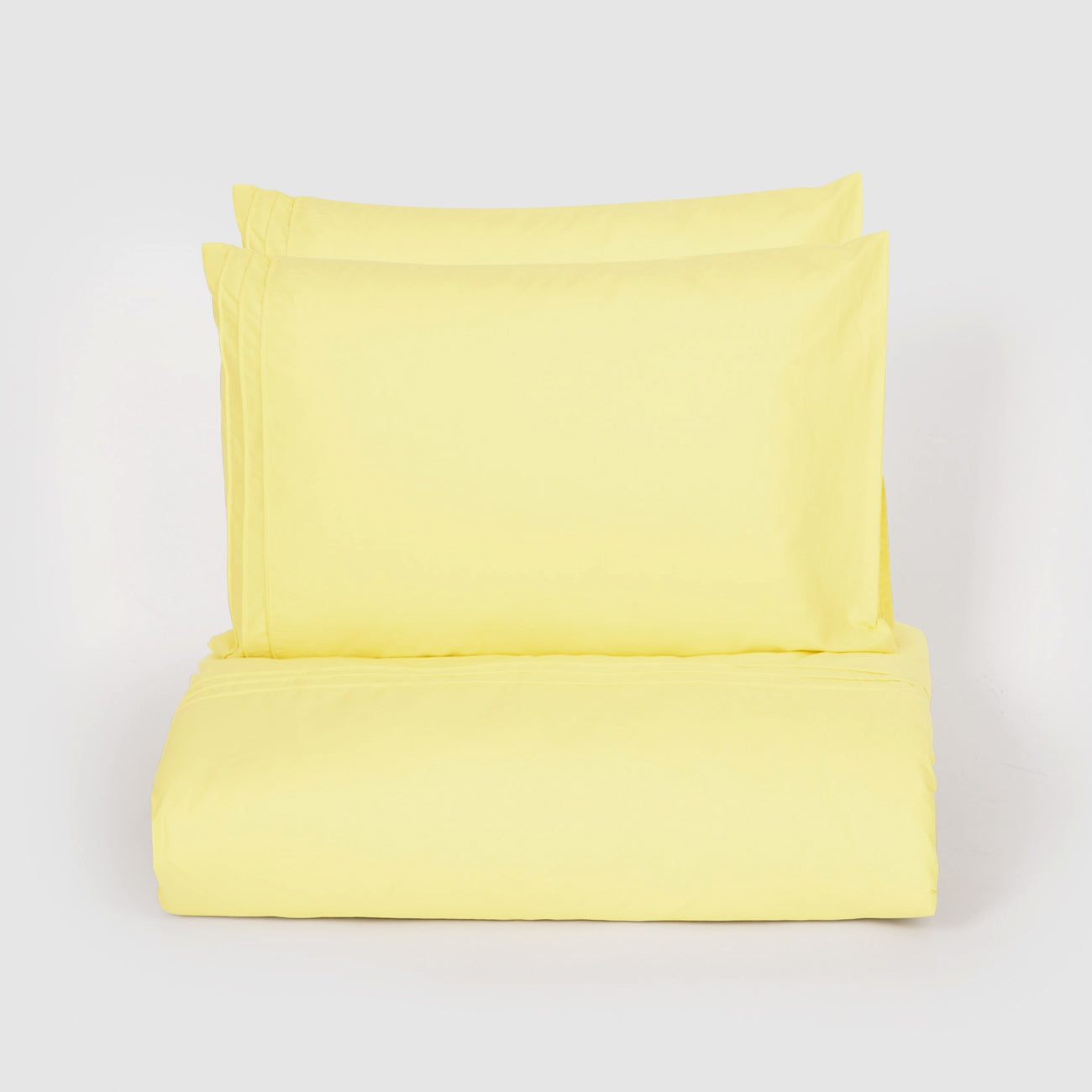 Lenjerie de pat dublu fara cearsaf de pat LAGOM GALBEN DESCHIS, 100% bumbac ranforce, 3 piese