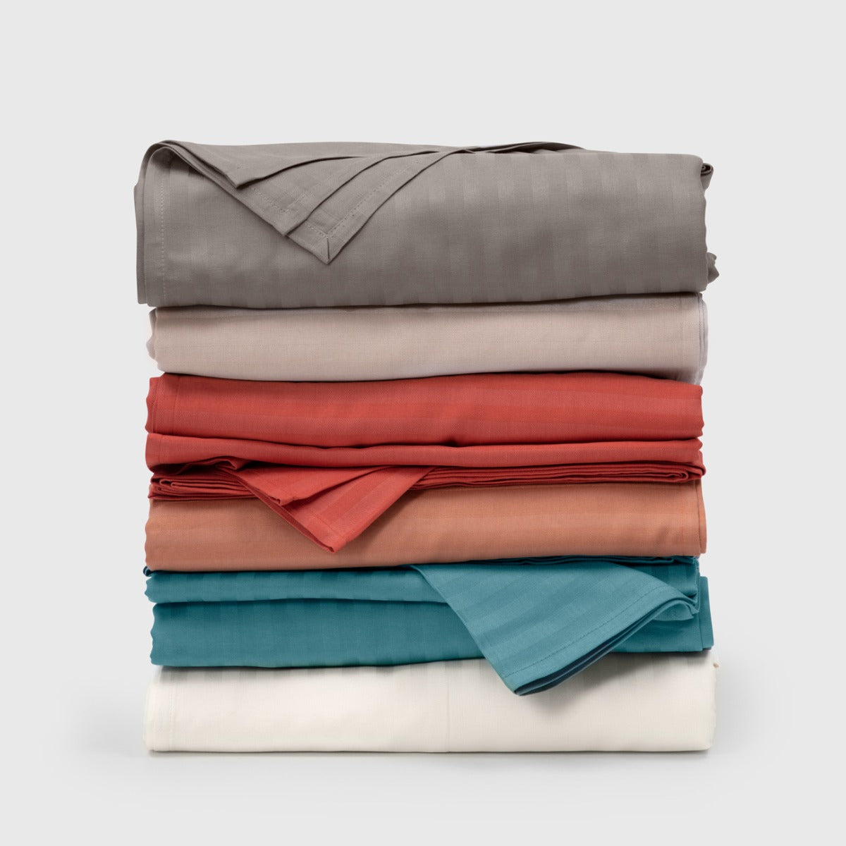 Cearsaf de pat cu dungi SEVILLA LUX GRI NISIPIU BEJ 240/260 cm