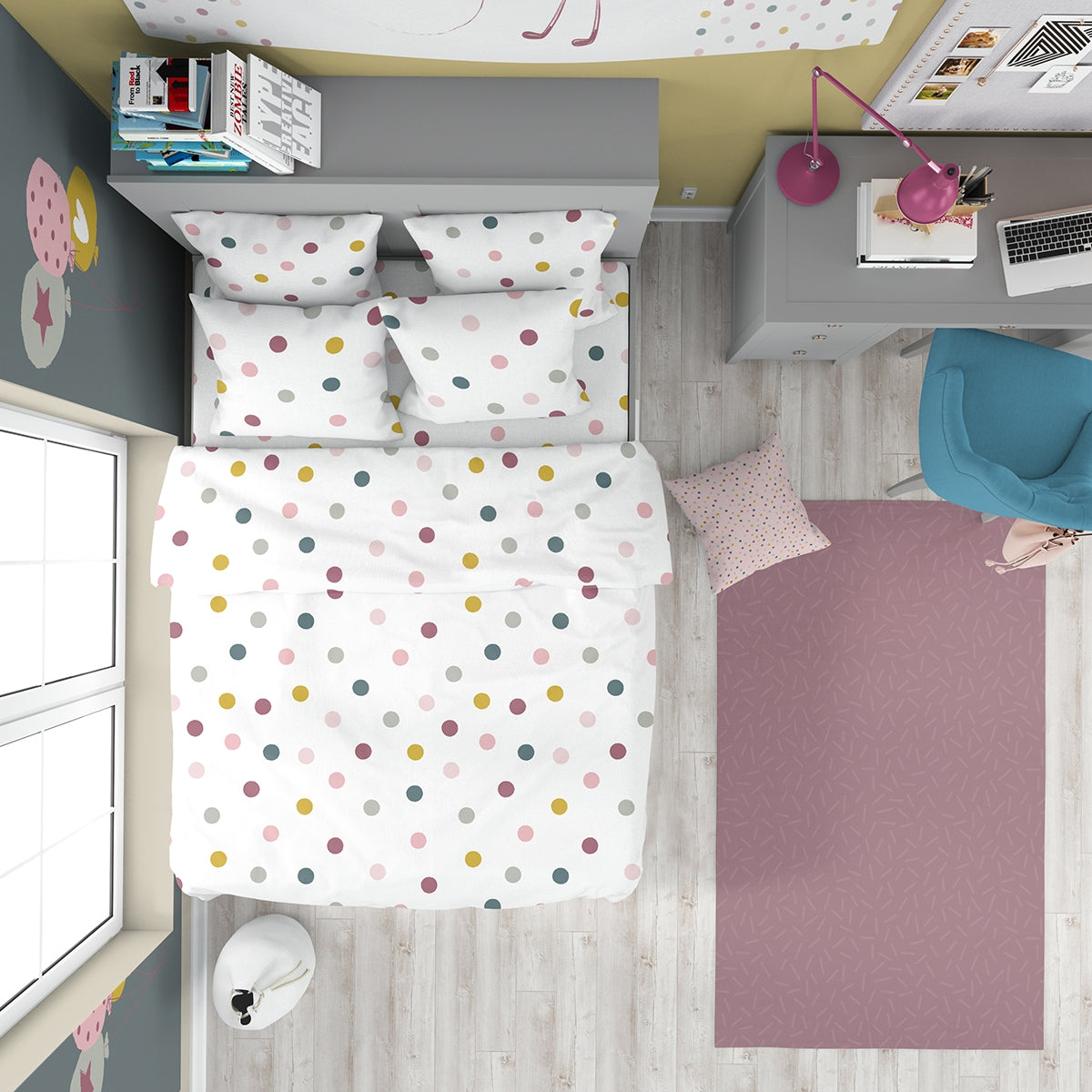 Lenjerie de pat pentru copii JOY 100% bumbac ranforce 3 piese