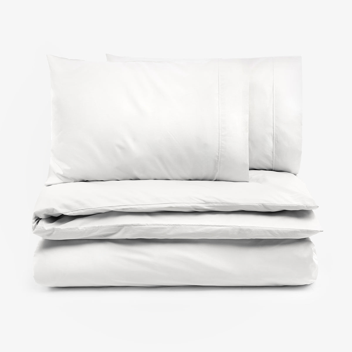 Lenjerie de pat fara cearsaf de pat ALB PERCALE 3 piese