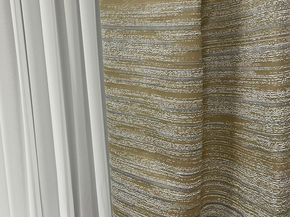 Draperie tafta 1859/22, model cu striații, bej, alb, gri