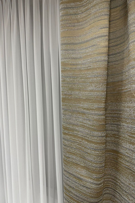 Draperie tafta 1859/22, model cu striații, bej, alb, gri