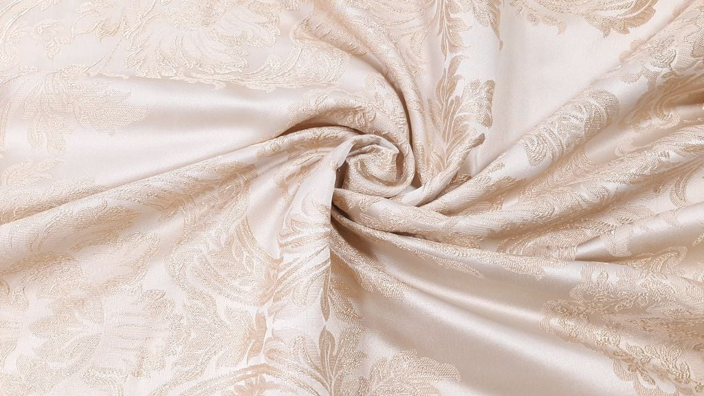 Draperie 19524/7101, tafta cu mătase, model clasic, bej auriu