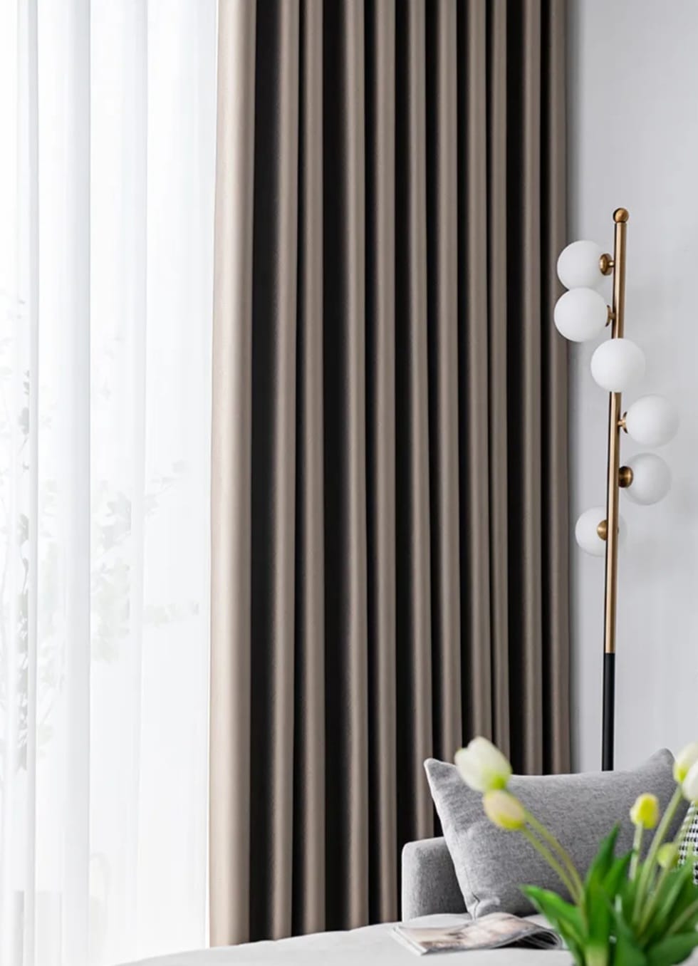 Velvet curtain Velvet A 101, brownish gray