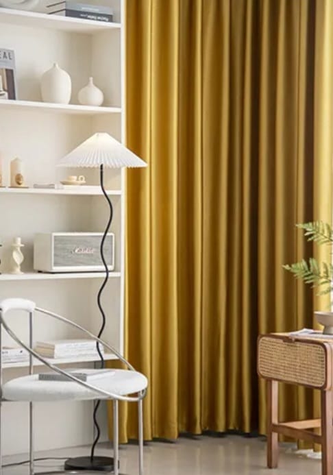 Velvet curtain A201, mustard yellow