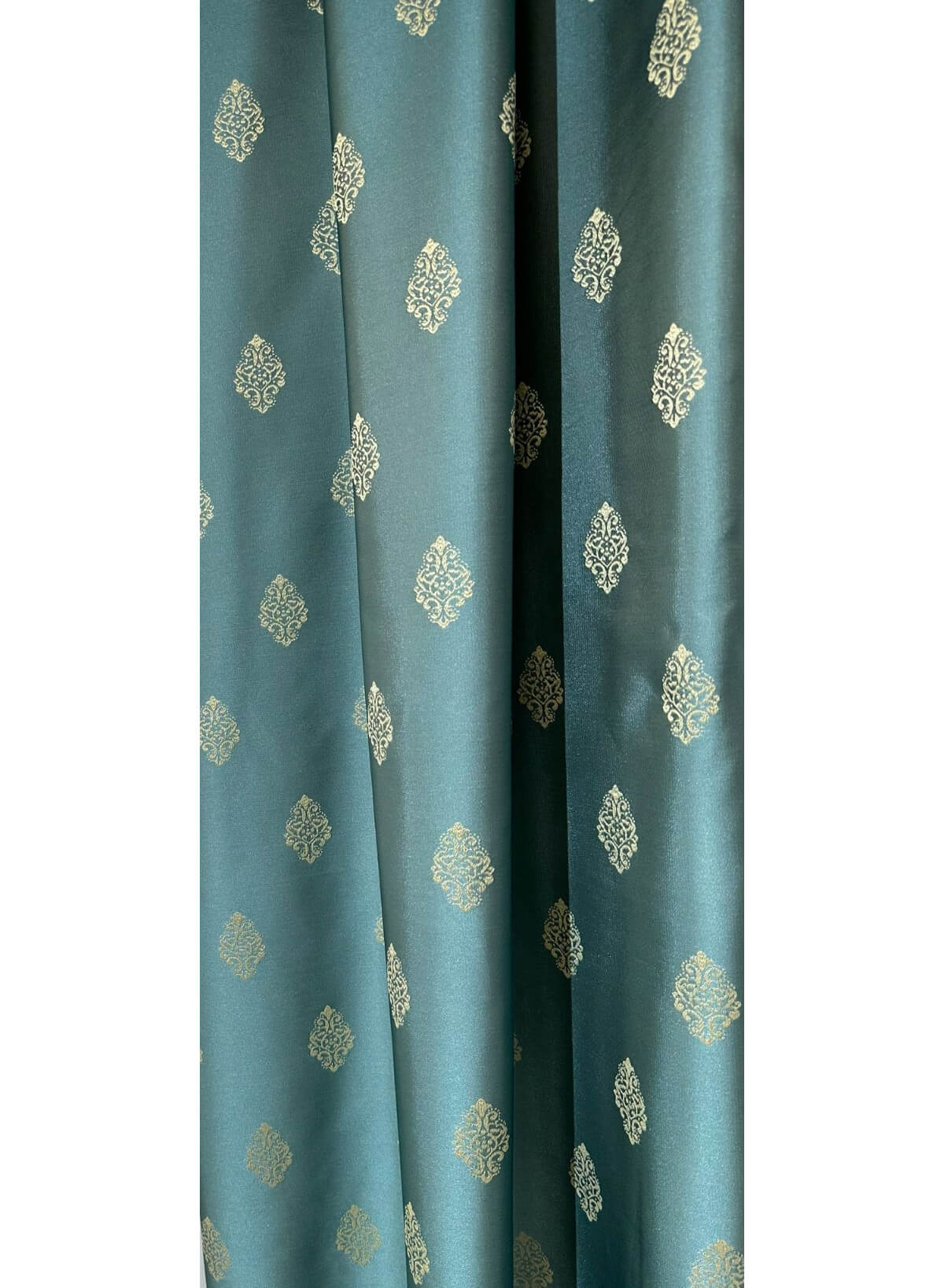 TS Baroque drapery, taffeta, mint green with classic baroque gold pattern