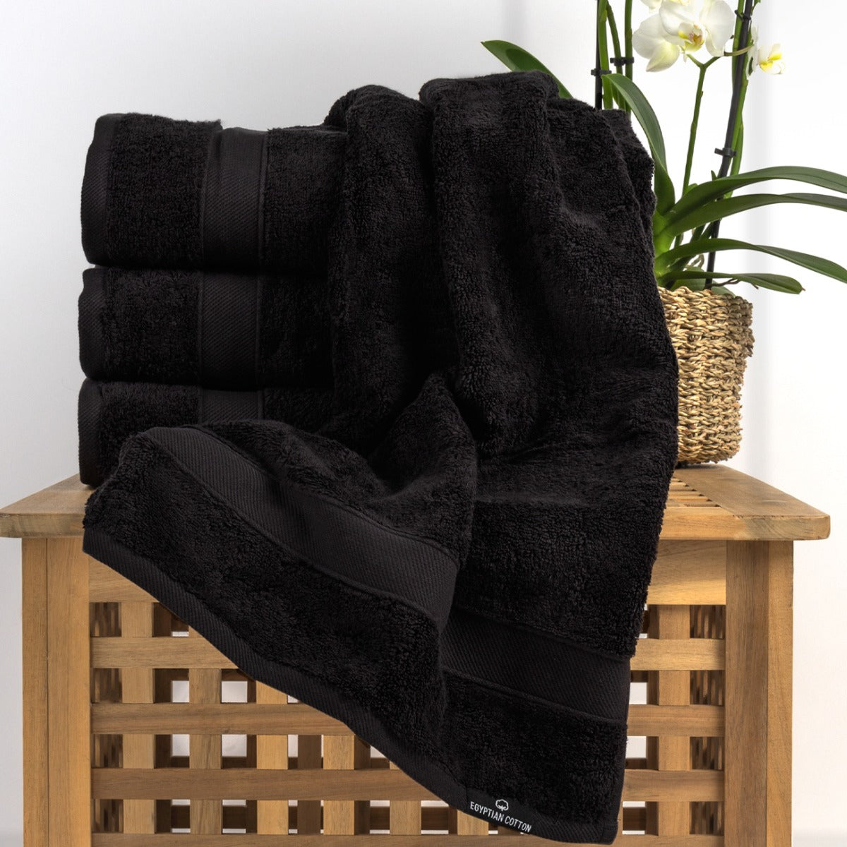 Prosop ALEXANDRIA bumbac egiptean NEGRU 30/50cm