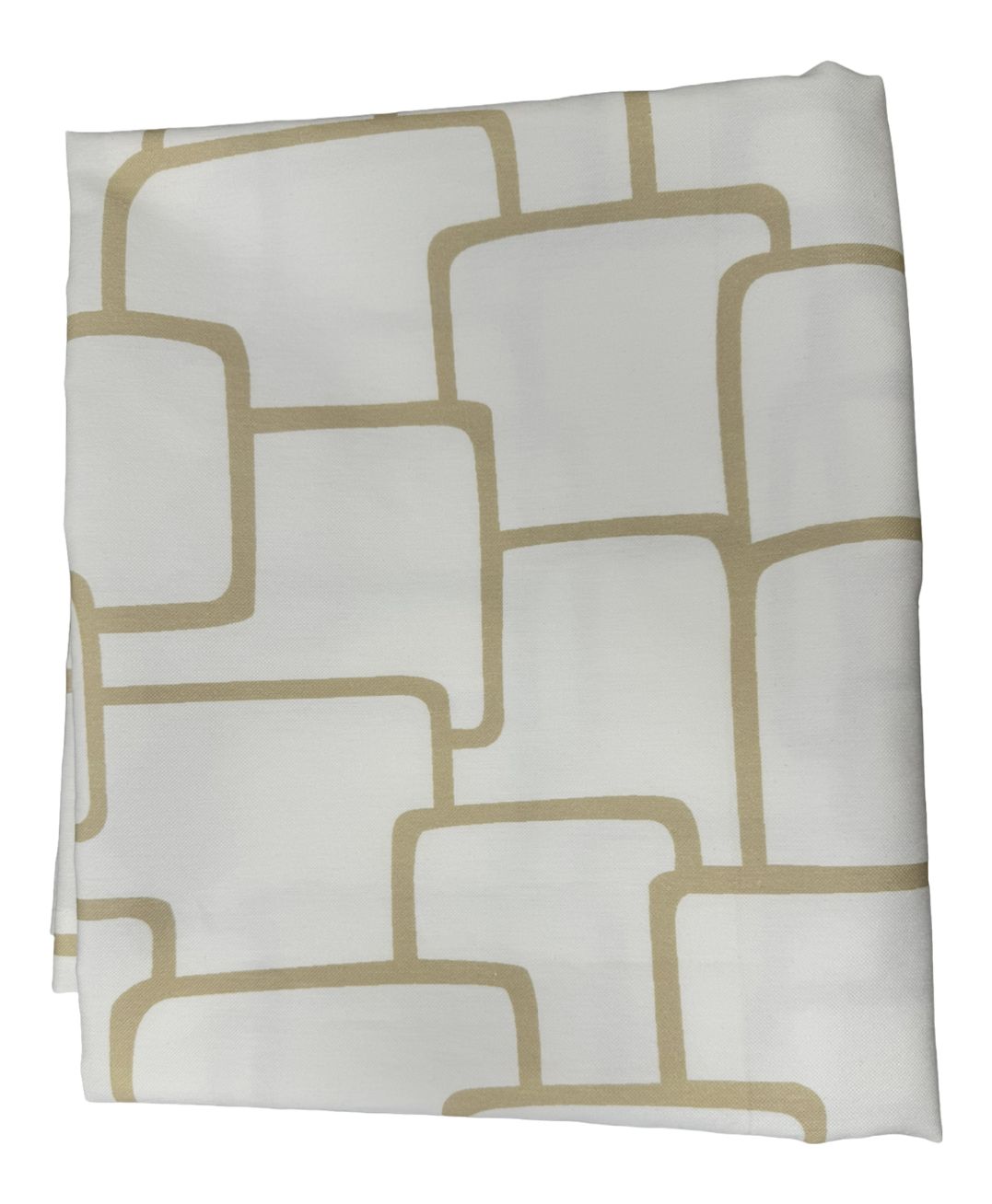 Față de masă 646-CVK-209, bumbac, model geometric, alb și olive