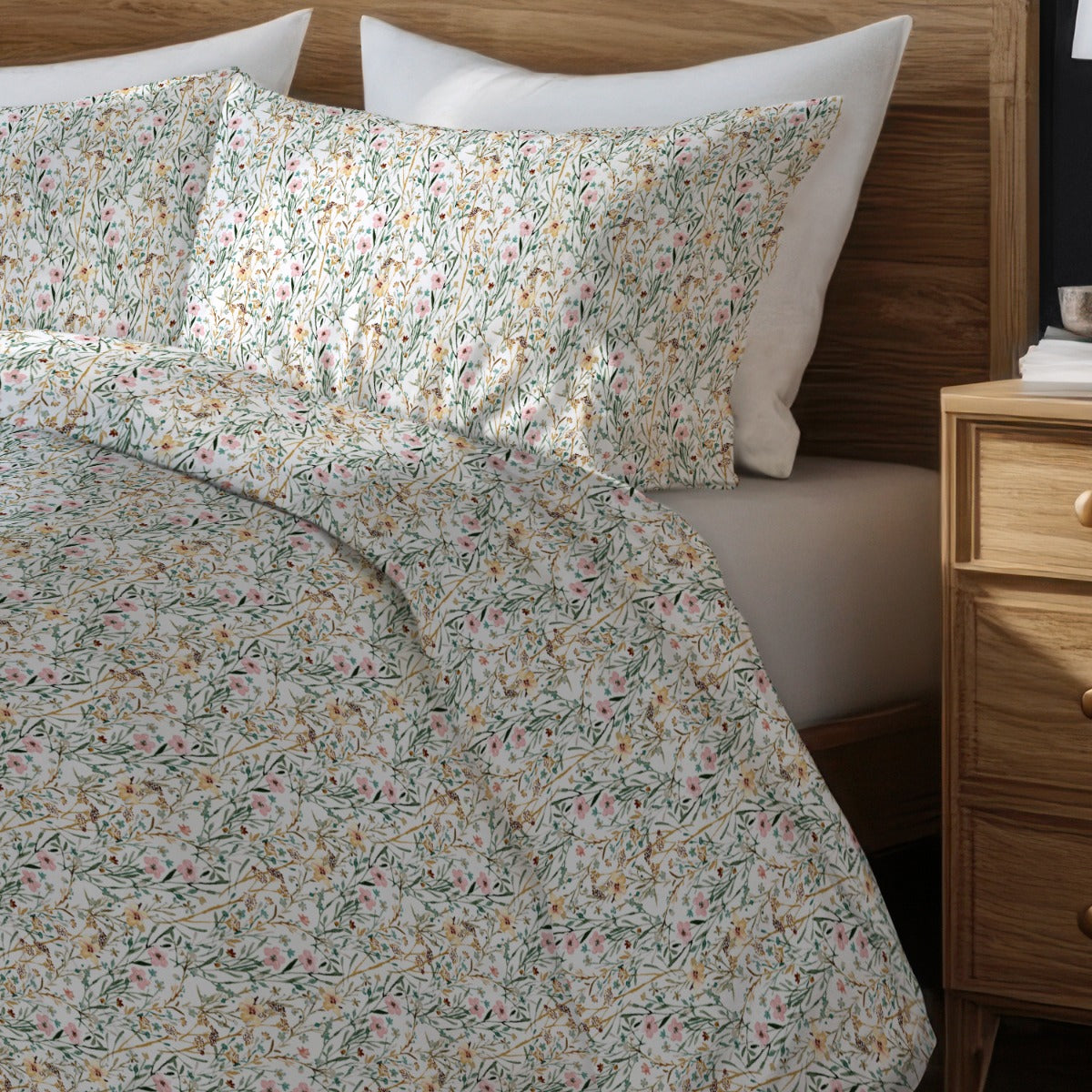 Lenjerie de pat fara cearsaf de pat FIORI 100% bumbac ranforce 2 piese