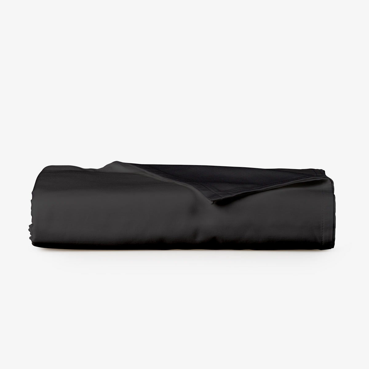 Cearsaf de pat normal SATEEN NEGRU 150/260 cm 100% bumbac satinat