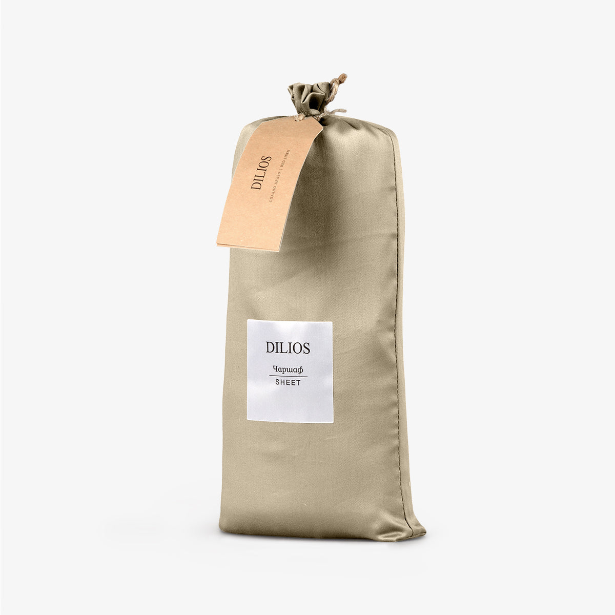 Cearsaf de pat normal SATEEN TAUPE 150/260 cm 100% bumbac satinat