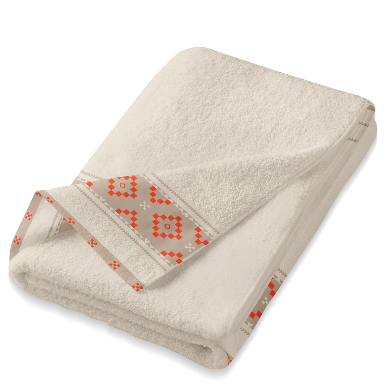 Bath towel FOLKLORE ECRU 100% micro cotton 70/140 cm