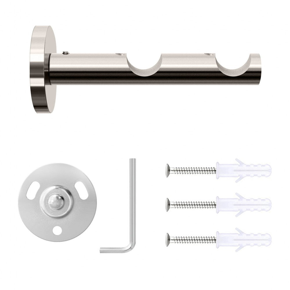 Galerie cu profil aluminiu Ahile, Ø 19mm, dublă albă cu consolă plată