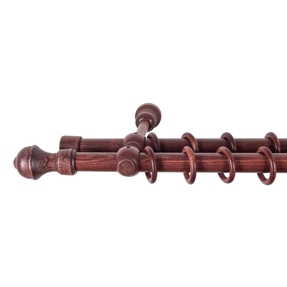 Ares solid wood double gallery, mahogany shade, 160 cm - COMPLETE KIT