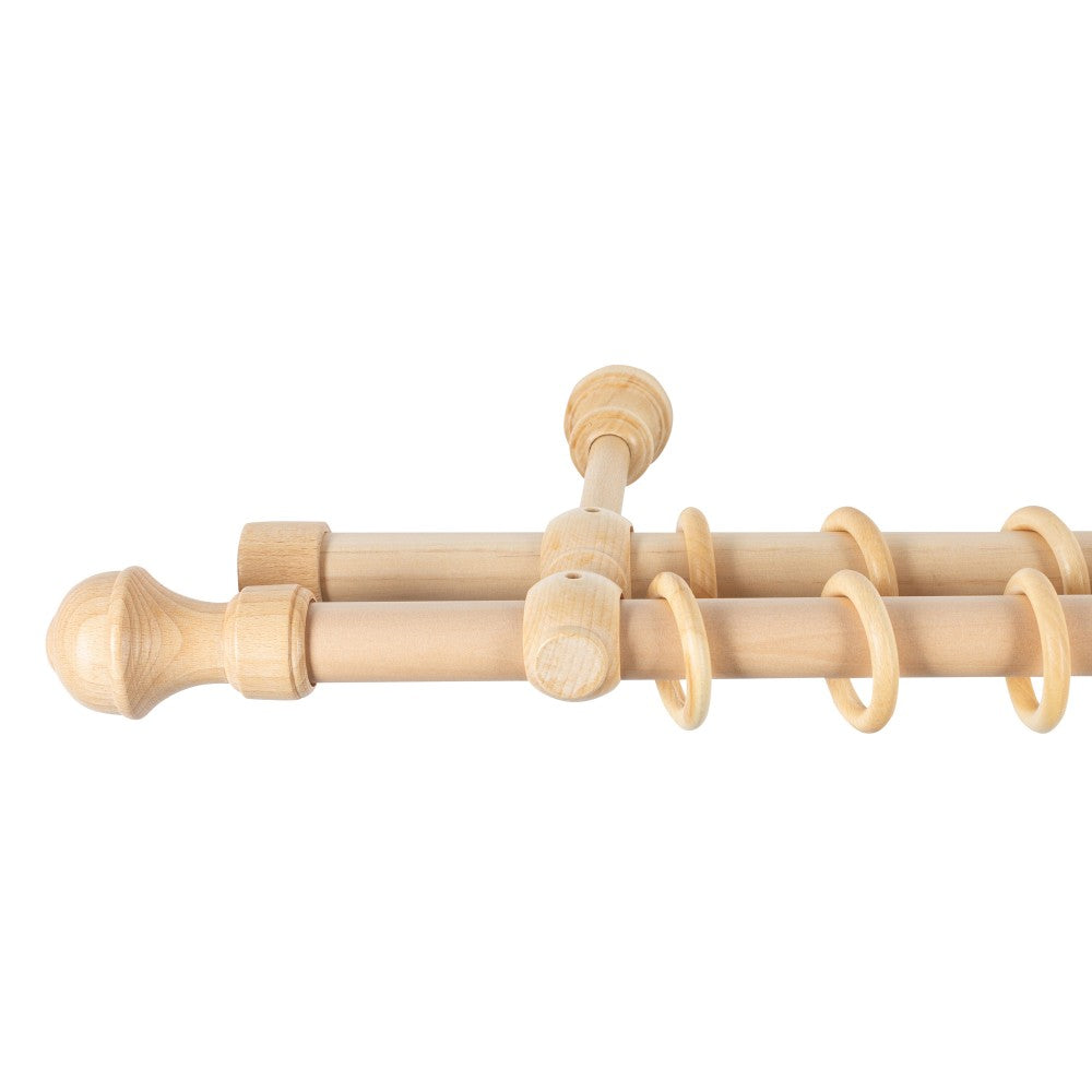 Ares solid wood double gallery, natural shade, 400 cm - COMPLETE KIT