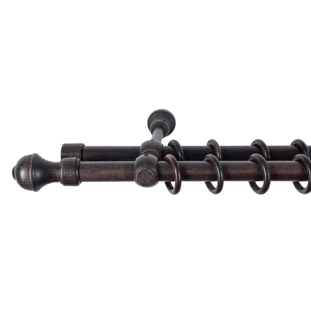 Ares solid wood double gallery, wenge shade, 200 cm - COMPLETE KIT