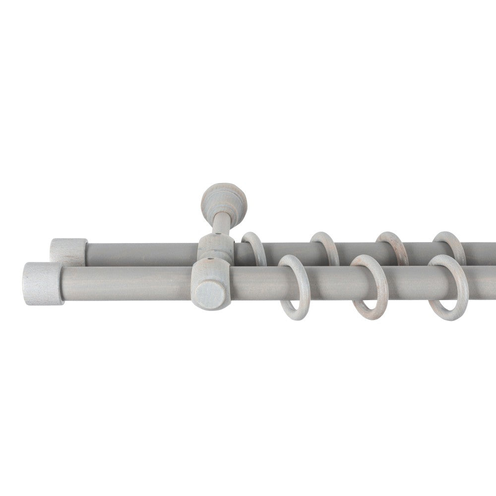 Double gallery solid wood Cafiro, antique gray shade, 180 cm - COMPLETE KIT