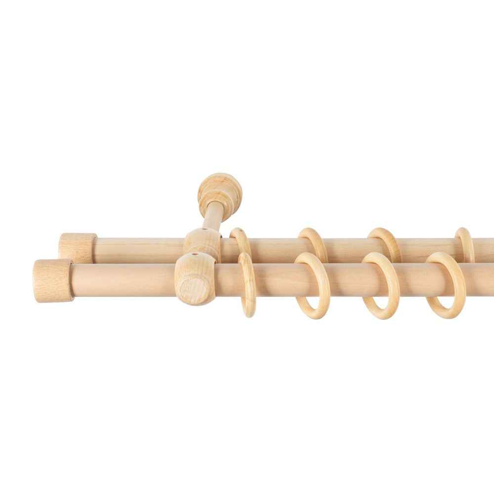 Double gallery solid wood Cafiro, natural shade, 120 cm - COMPLETE KIT