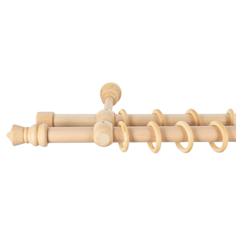 Galerie dubla lemn masiv King, nuanta natur, 300 cm - KIT COMPLET
