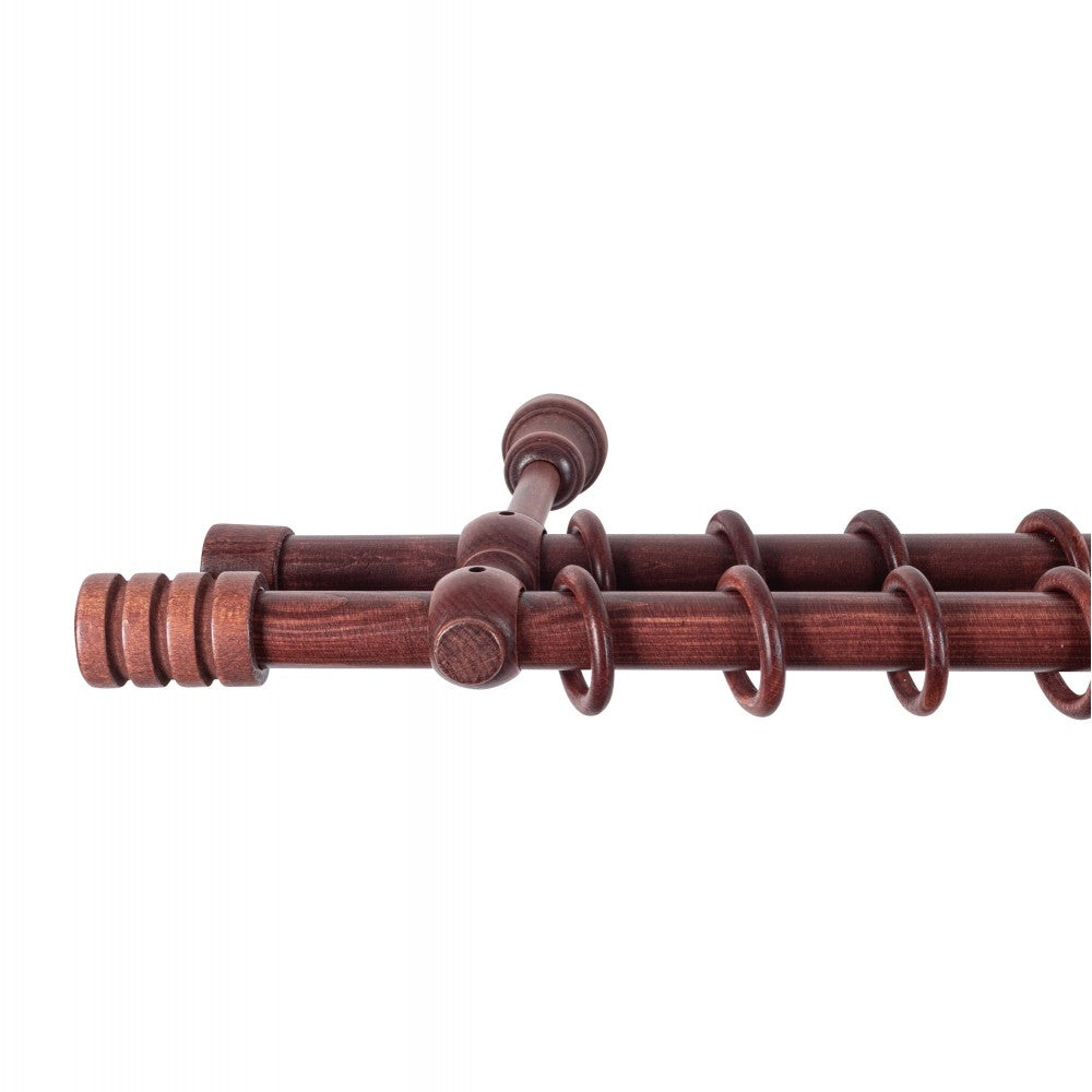 Galerie dubla lemn masiv Pisa, nuanta mahon, 280 cm - KIT COMPLET