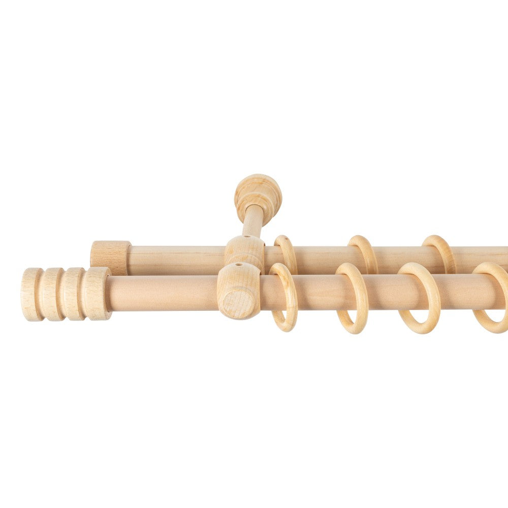 Galerie dubla lemn masiv Pisa, nuanta natur, 180 cm - KIT COMPLET